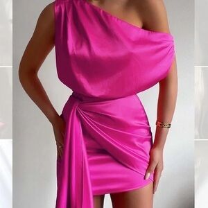 Charisma Pink One-Shoulder Mini Dress